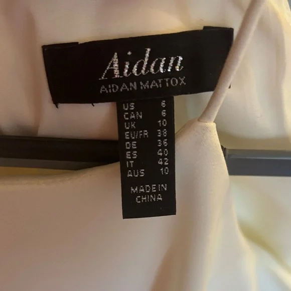 BHLDN Aidan Mattox Ivory Halter Cocktail Dress - Picture 2 of 6